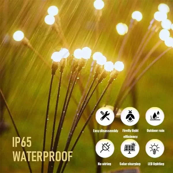Solar-Powered Outdoor Firework Decorations for Contemporary Gardens