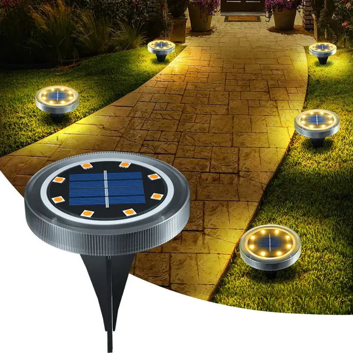 Set of 4 Weather-Resistant Solar Lights for Garden Ground
