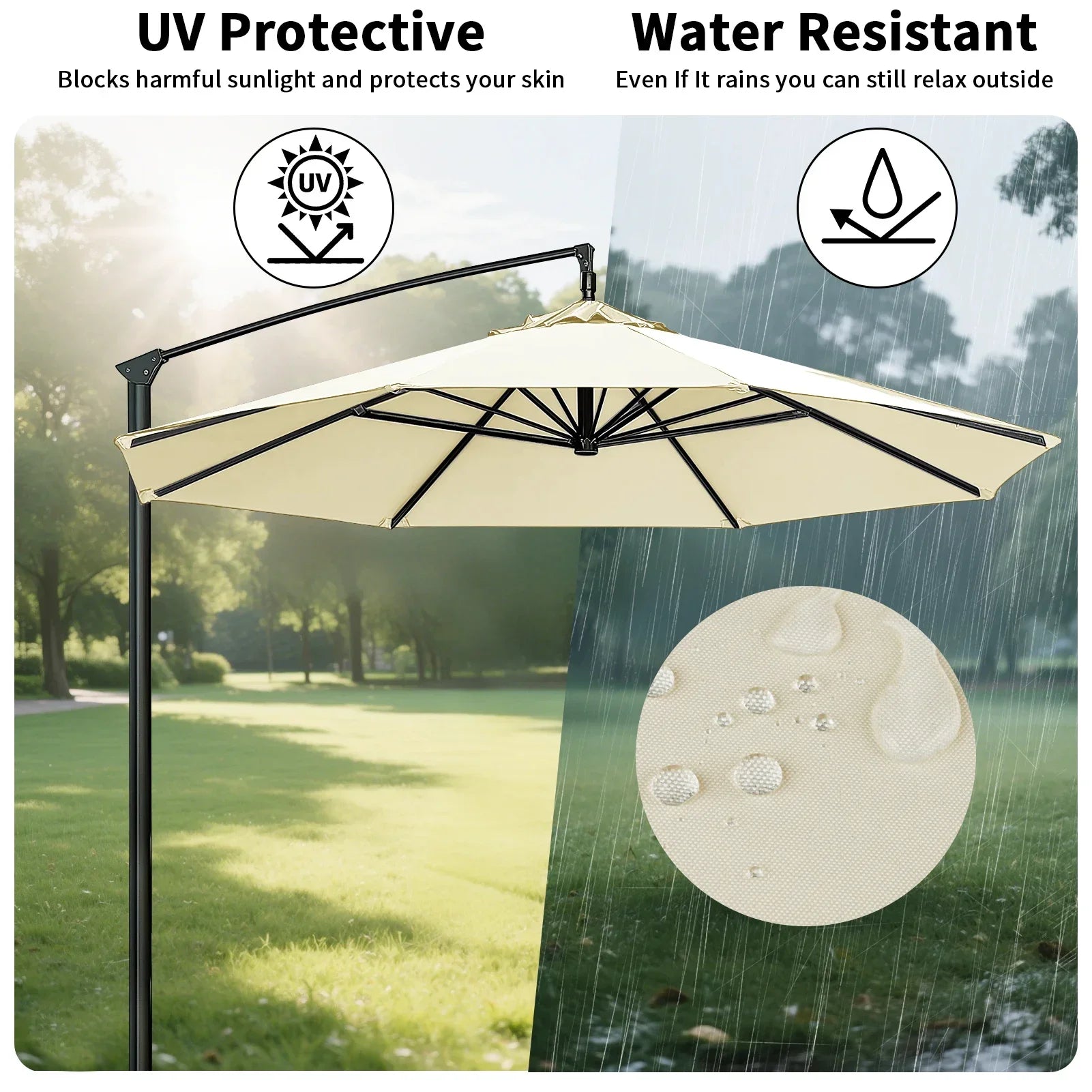 Water-Resistant Weather Protection Cover with Ventilation Opening