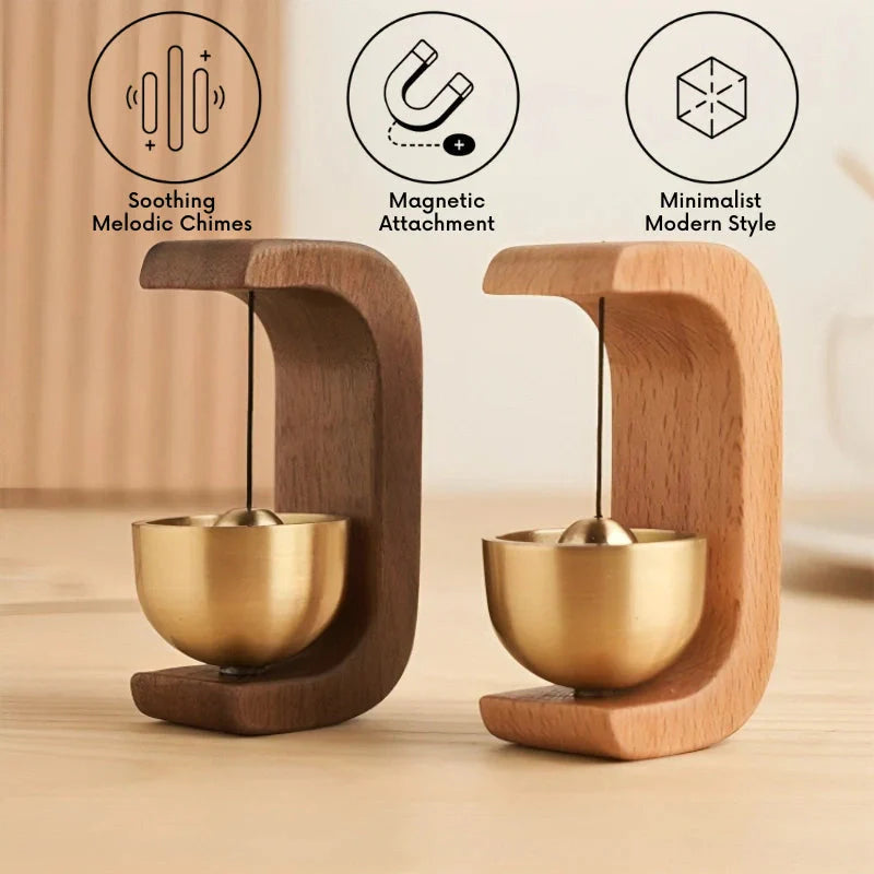 Wooden Wind Chime with Magnetic Singing Bowl