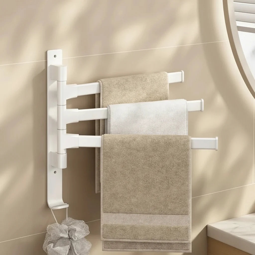 Adjustable Wall-Mounted Towel Holder with Swivel Function