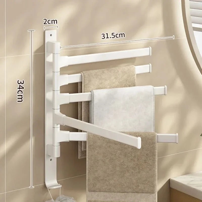 Adjustable Wall-Mounted Towel Holder with Swivel Function