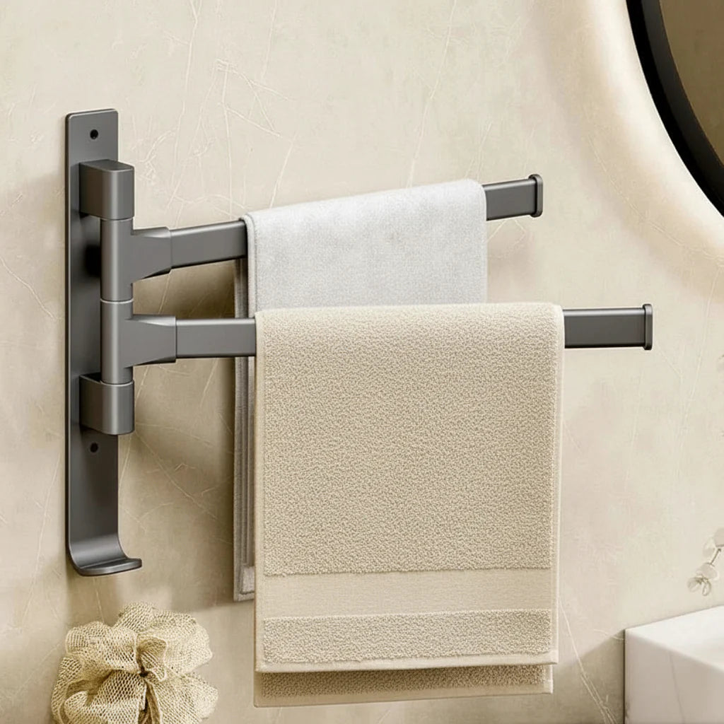 Adjustable Wall-Mounted Towel Holder with Swivel Function