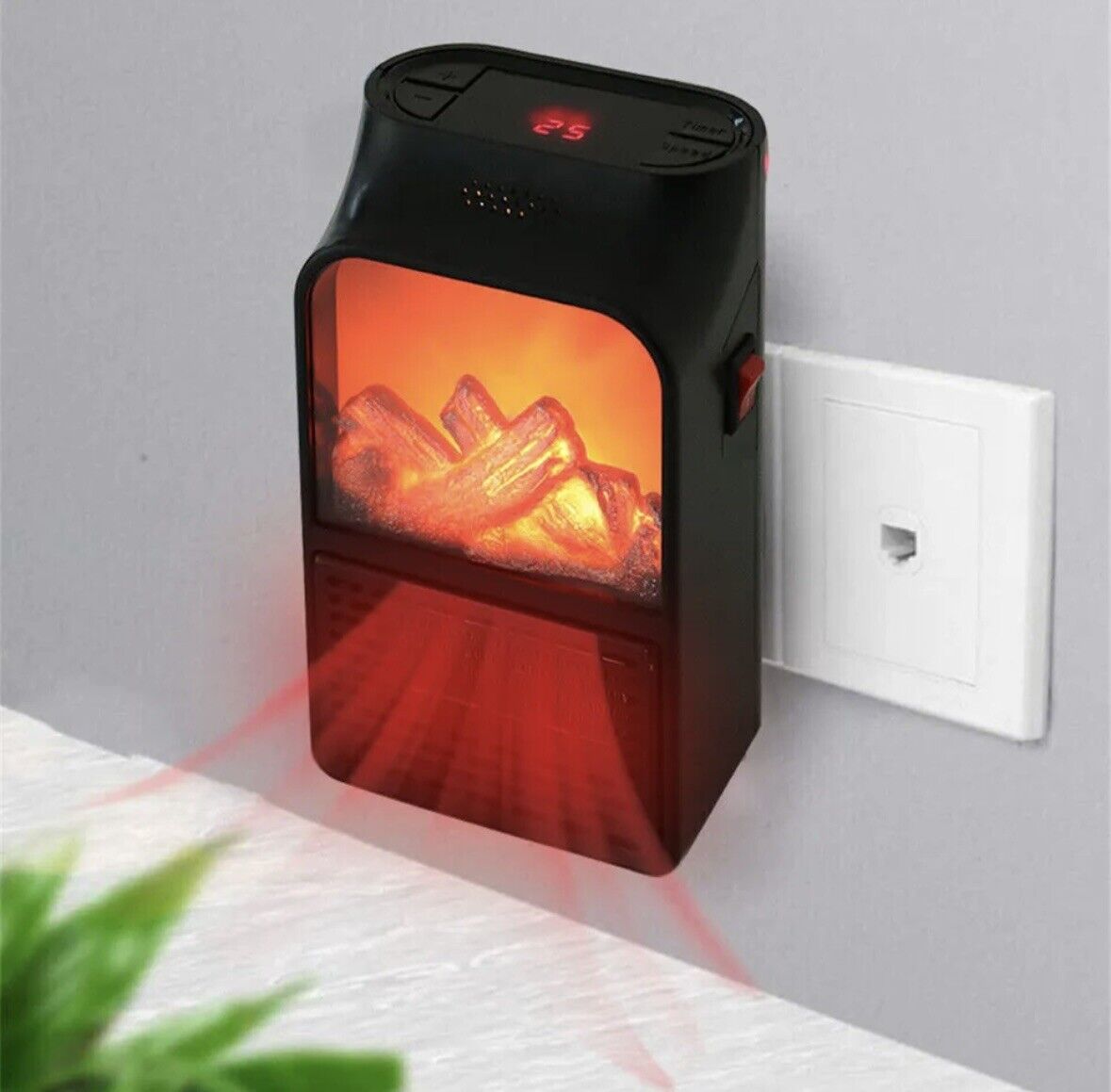 Compact Electric Heater with Remote Control – 900W Power
