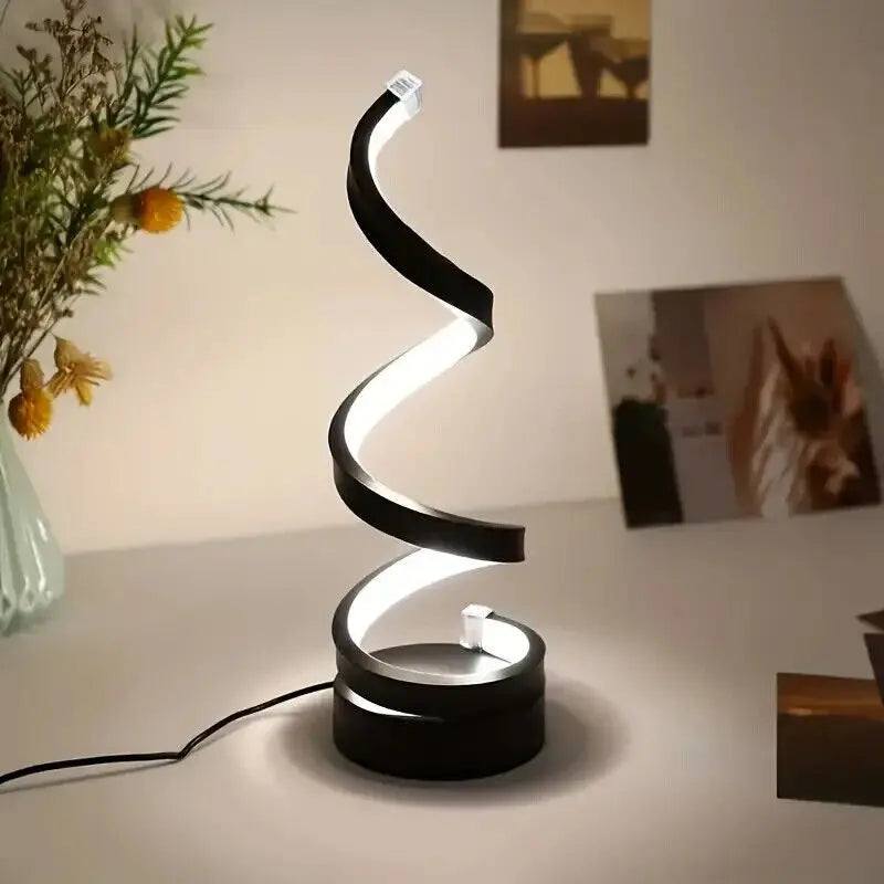 Adjustable Brightness Spiral LED Light – Stylish Accent for Any Space