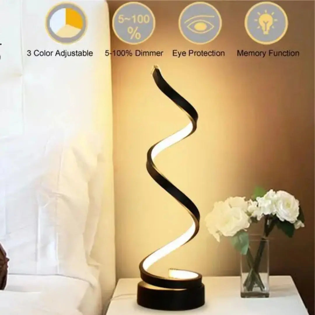Adjustable Brightness Spiral LED Light – Stylish Accent for Any Space