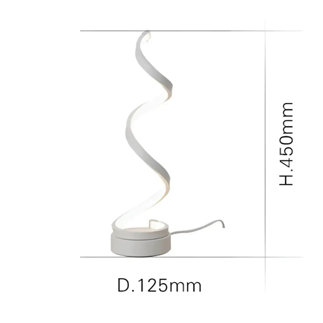 Modern 19W Table Lamp with Dimmer Feature – Spiral LED Design