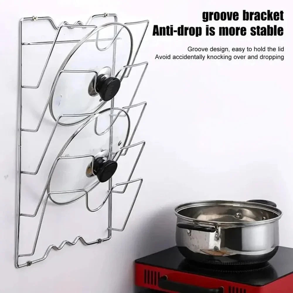 Wall-Mounted Rack for Organizing Pot Lids