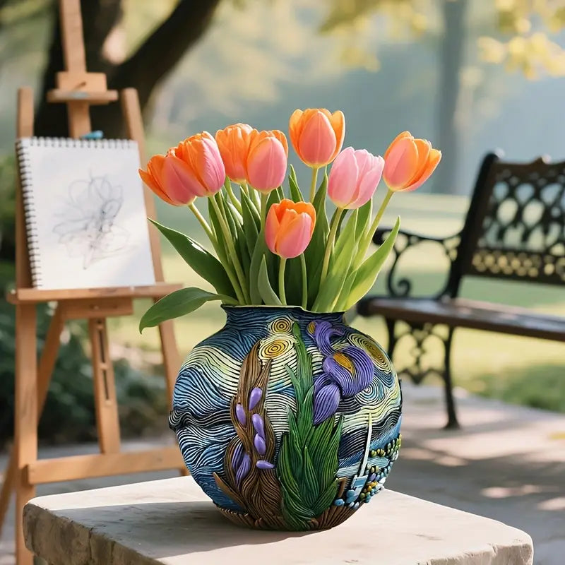 Artisan Floral Showcase Vase for Chic Home Styling