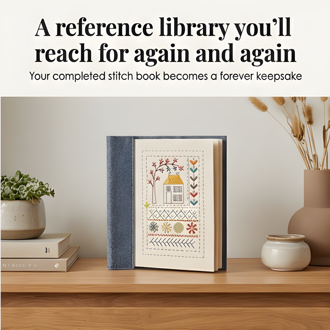 Embroidery Step-by-Step Book Set with 106 Stitches for Linen Pages