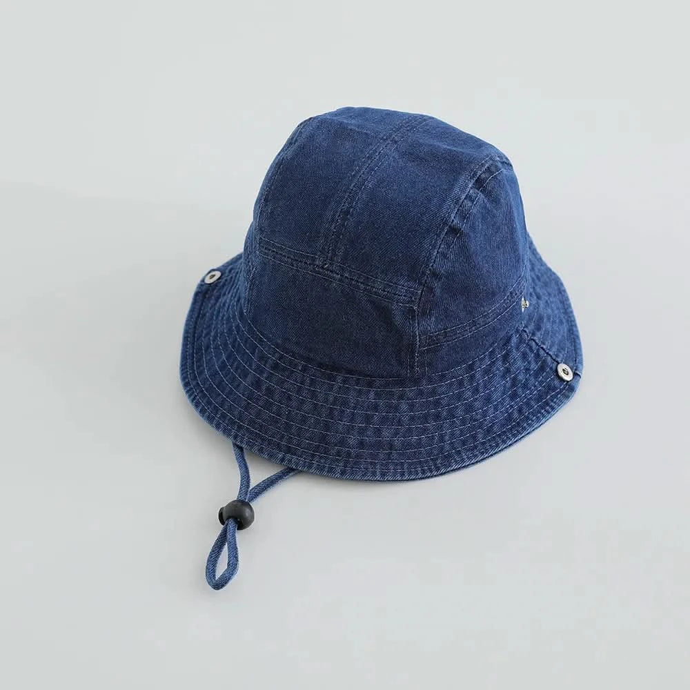 Washed Denim Bucket Hat for Kids – Comfortable Sun Protection