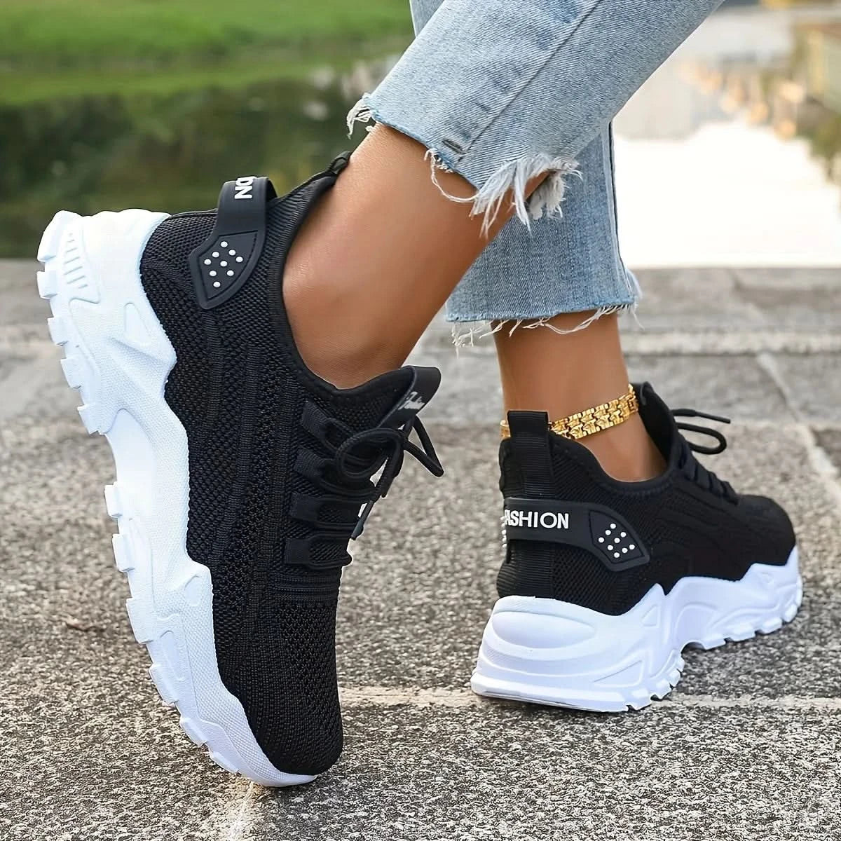 Lightweight Knit Shoes for Women with Non-Slip Grip