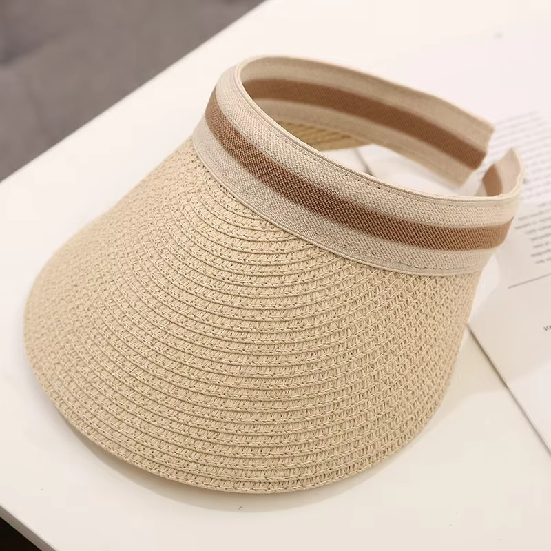 Wide Brim Straw Sun Visor Hat for Outdoor Activities – UV Protection