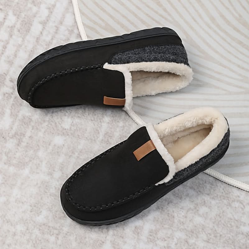 Men's Slip-On Shoes Crafted from Synthetic Wool for Warmth