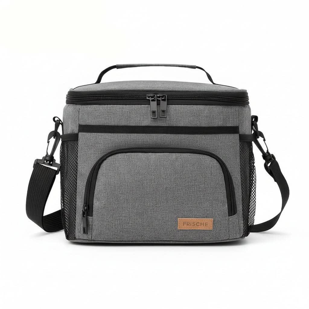 Large Insulated Lunch Bag with Adjustable Strap and Zipper Fastening