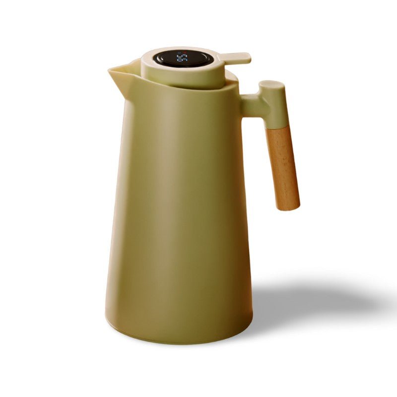 Elegant Insulated Beverage Dispenser with Digital Temp Gauge