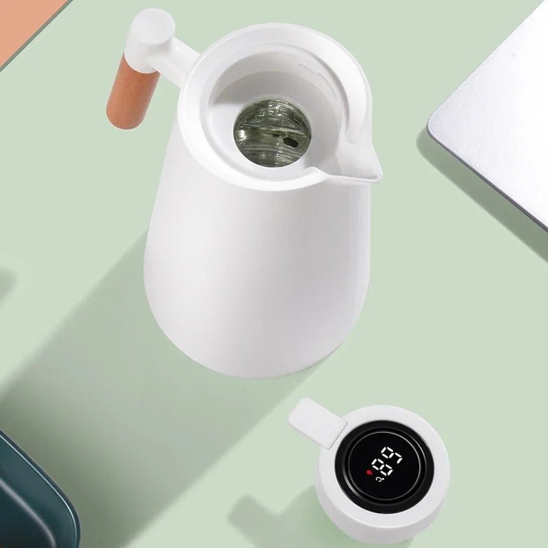 Elegant Insulated Beverage Dispenser with Digital Temp Gauge