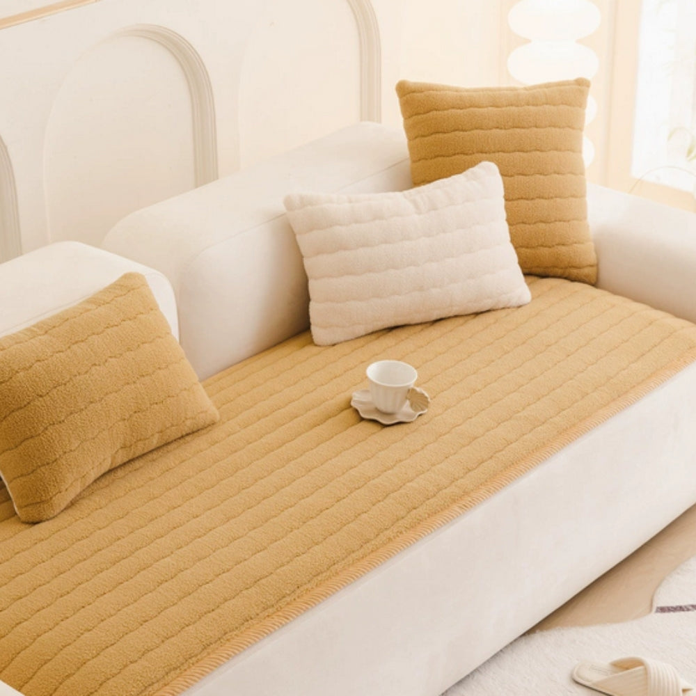 Luxurious Microfiber Sofa Protector - Soft Non-Slip Cover for Pets