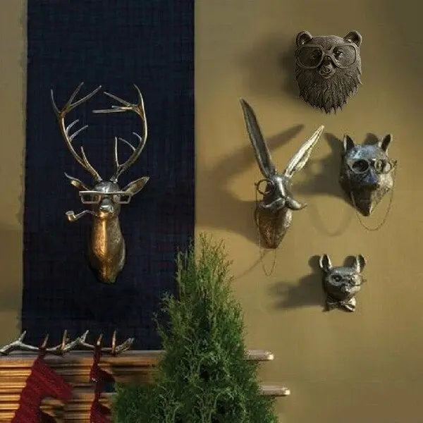 Wall Artwork Featuring Animal Head Design