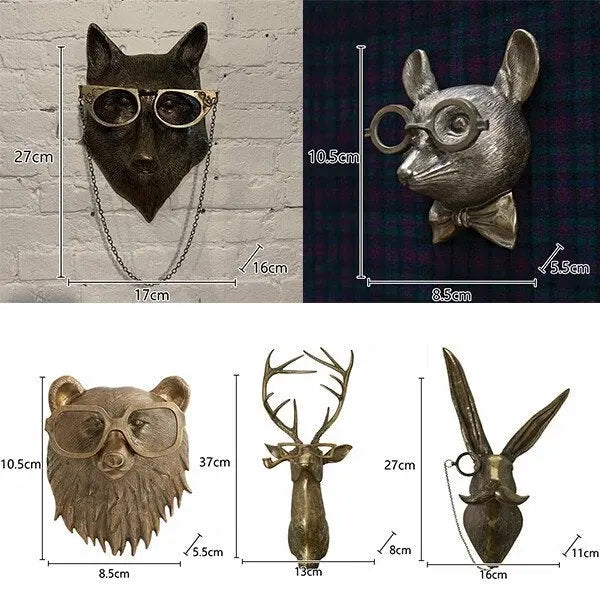 Wall Artwork Featuring Animal Head Design