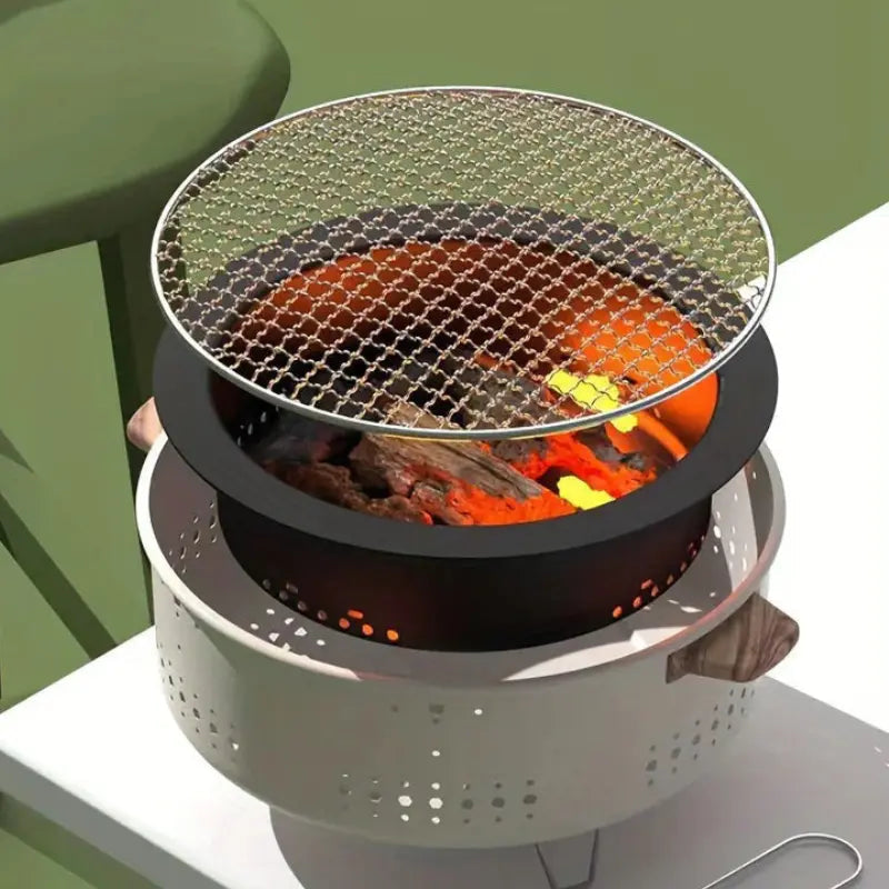 Charcoal Grill with Ventilated Design and Wooden Handles – Portable