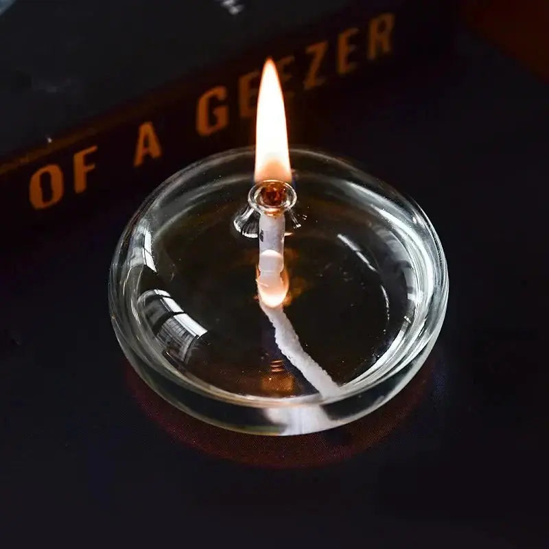 Glass Oil Lamp – Clear Candle Holder Design