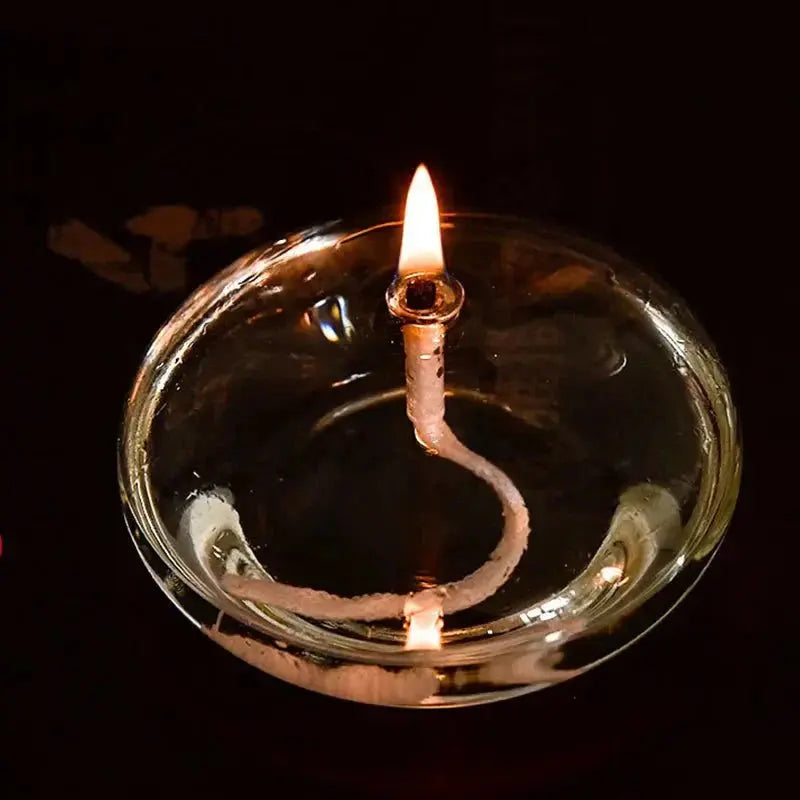 Glass Oil Lamp – Clear Candle Holder Design