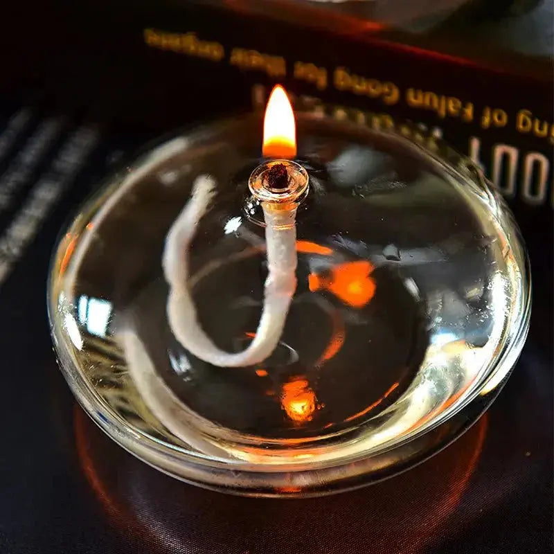 Glass Oil Lamp – Clear Candle Holder Design