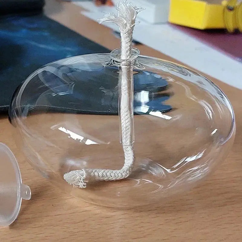 Glass Oil Lamp – Clear Candle Holder Design