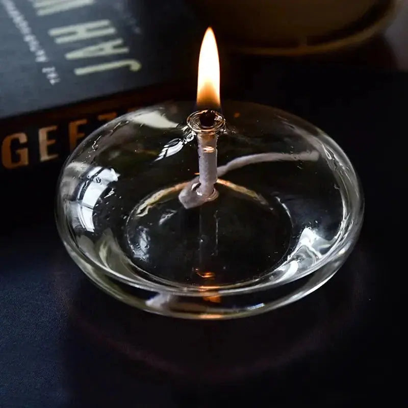 Glass Oil Lamp – Clear Candle Holder Design
