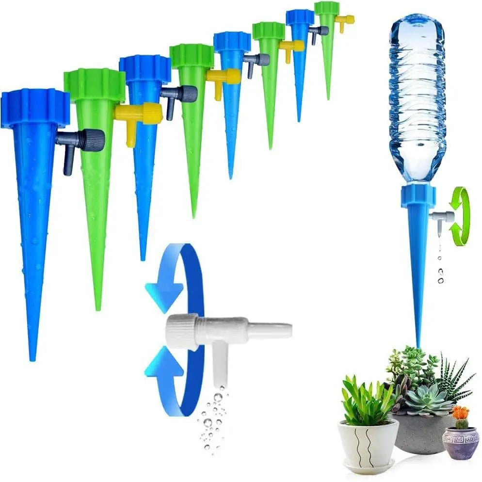 Adjustable Drip Valve Irrigation Spikes – 6-Pack, Lasts up to 15 Days