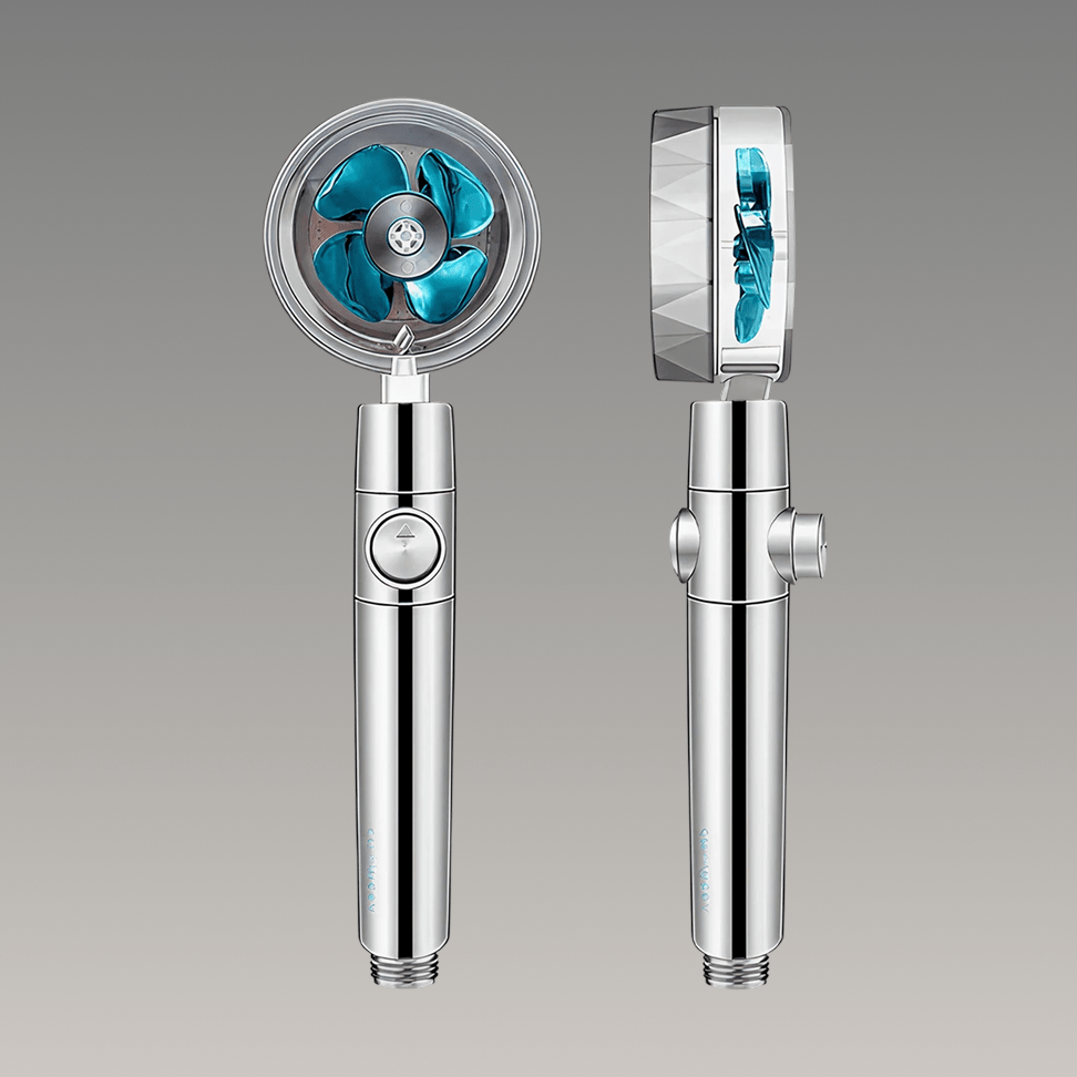Water-Saving Turbo Shower Head with Rainfall Features