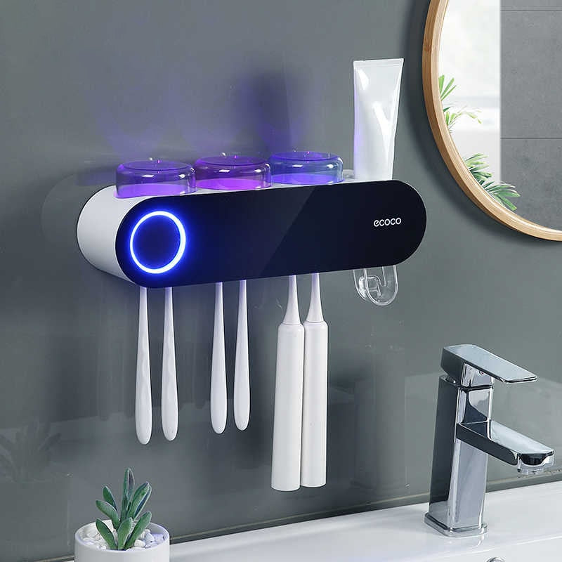 Smart UV Toothbrush Holder & Sanitizer for Clutter-Free Bathrooms