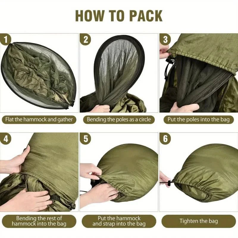 Portable Outdoor Hammock with Built-in Bug Net