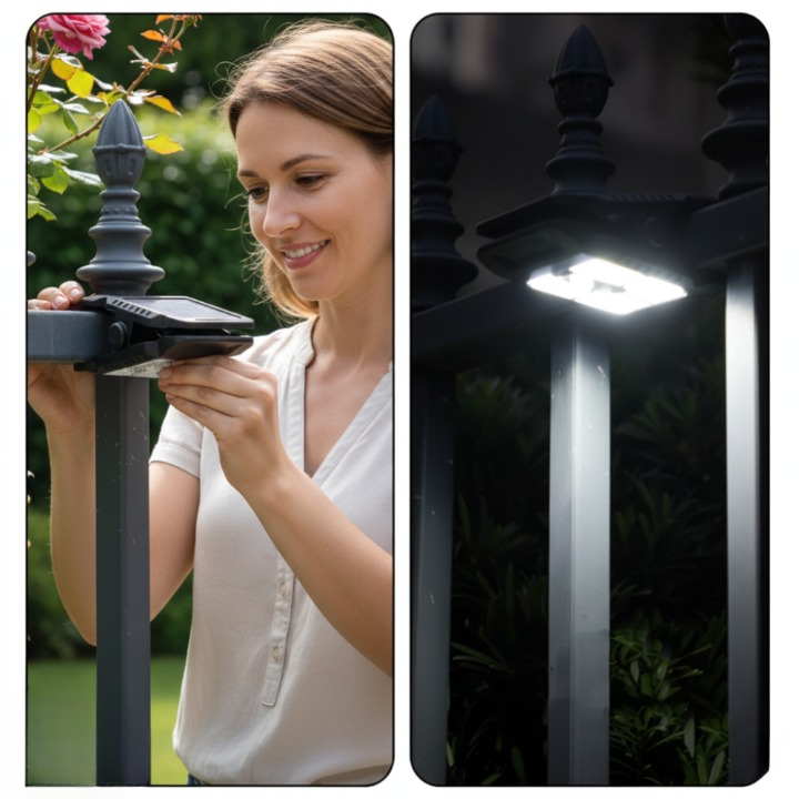 Motion Sensor Solar Clip Light with USB-C Charging