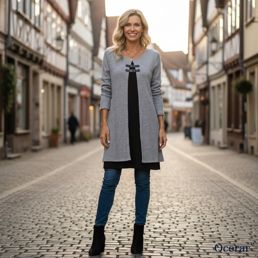 A-line Dress for Women Featuring Faux Leather Straps