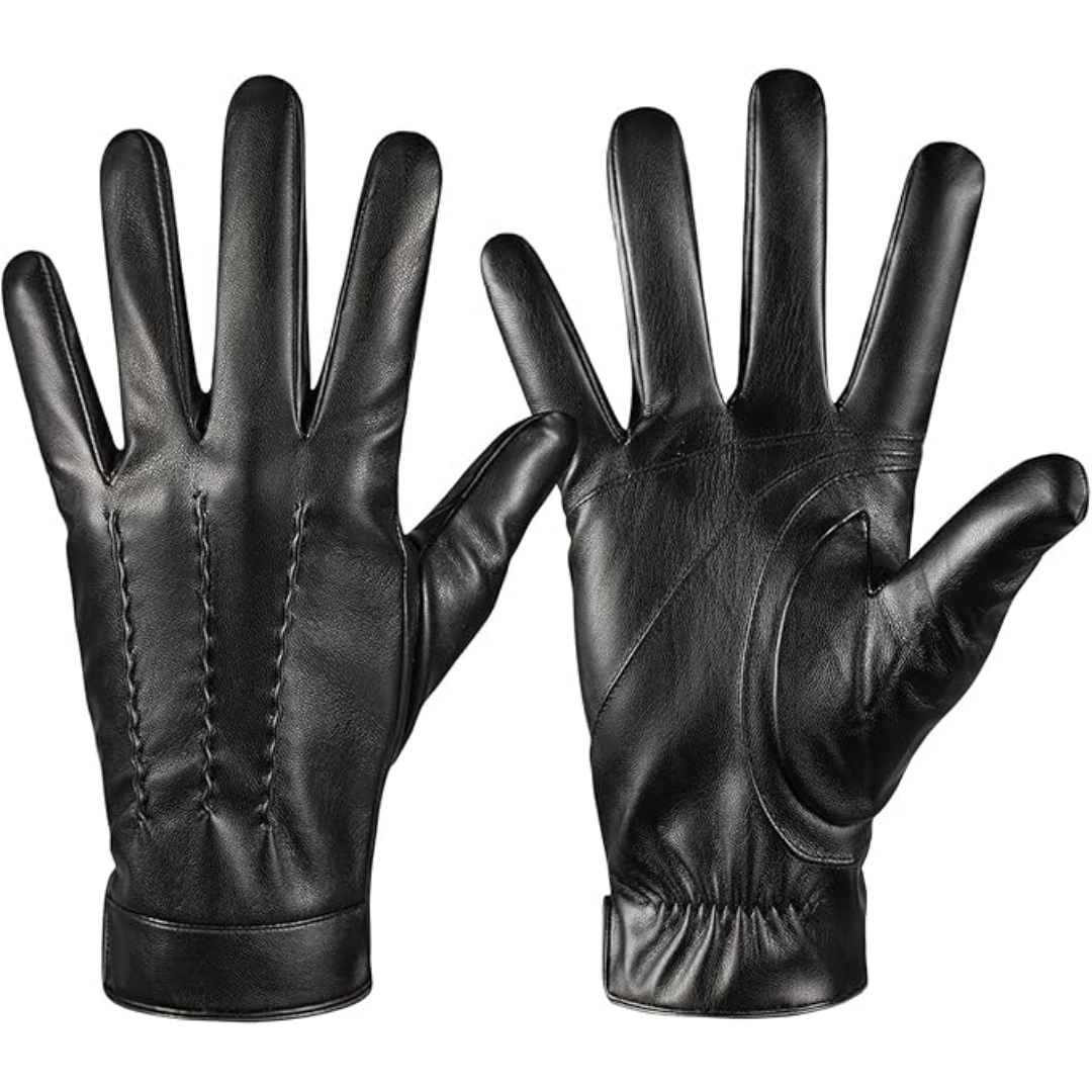 Touchscreen Gloves in Leather with Cashmere Interior Lining