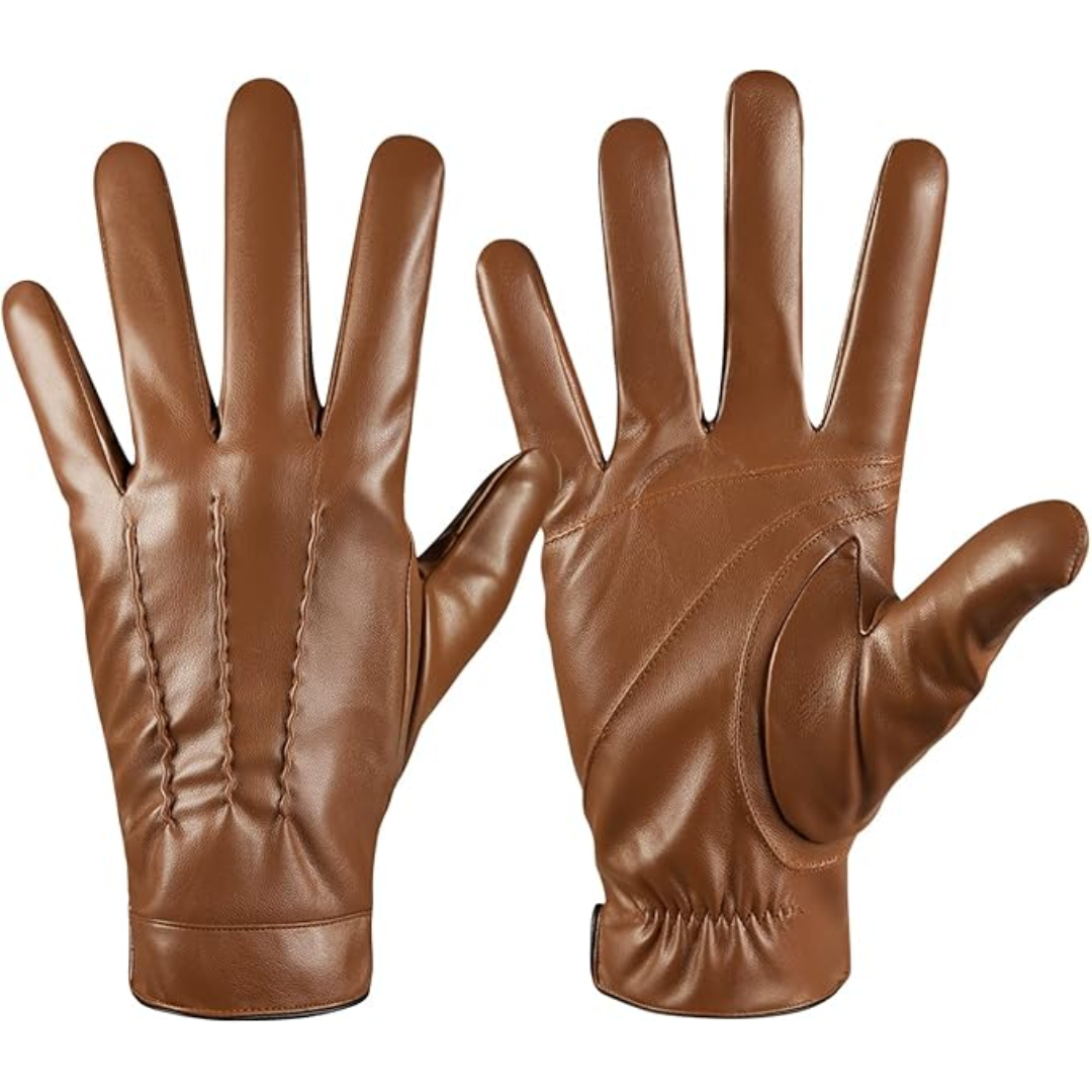 Touchscreen Gloves in Leather with Cashmere Interior Lining