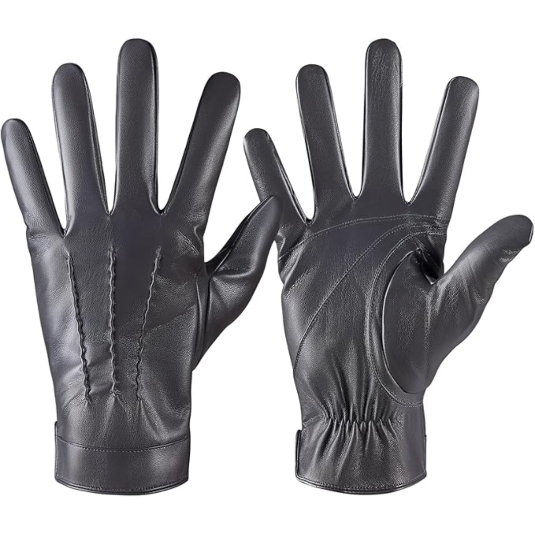 Touchscreen Gloves in Leather with Cashmere Interior Lining