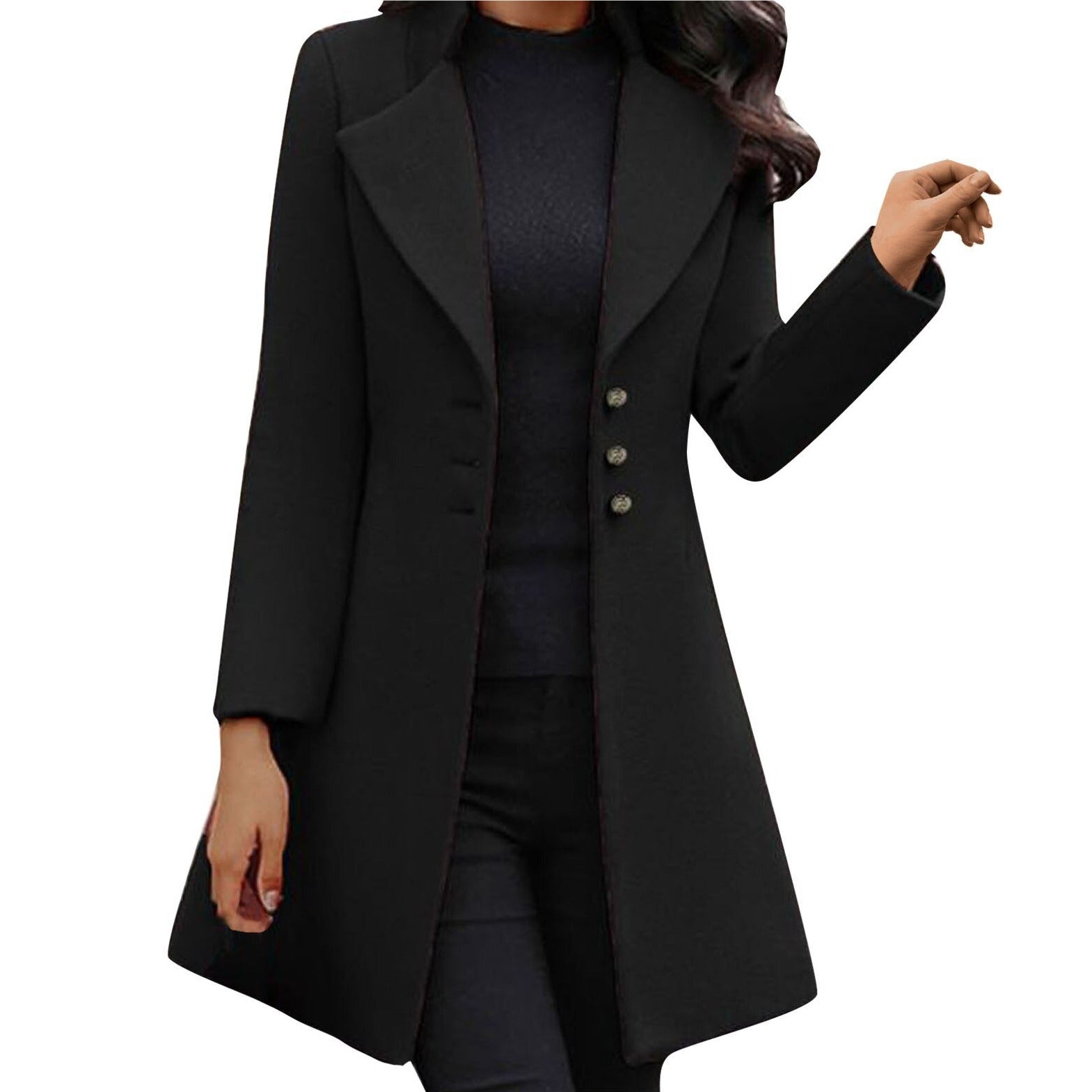 Italian Long-Sleeved Wool Coat