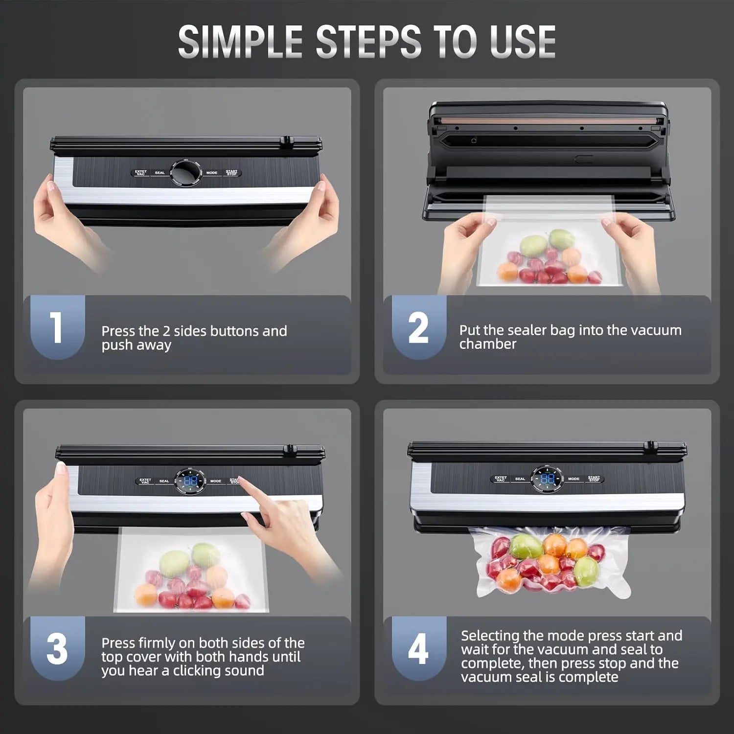 Vacuum Packing Machine with Integrated Bag Cutter – Extended Freshness