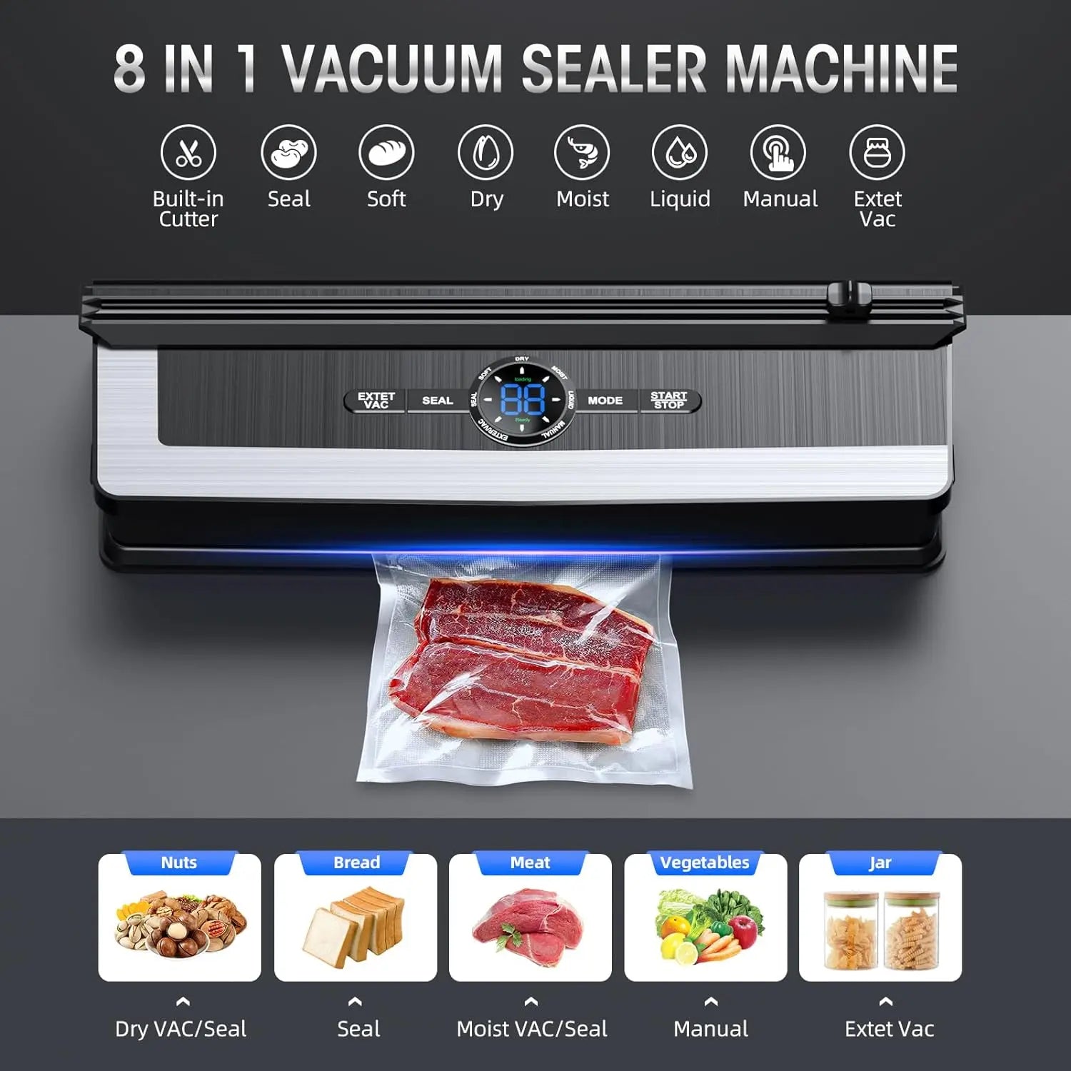 Vacuum Packing Machine with Integrated Bag Cutter – Extended Freshness