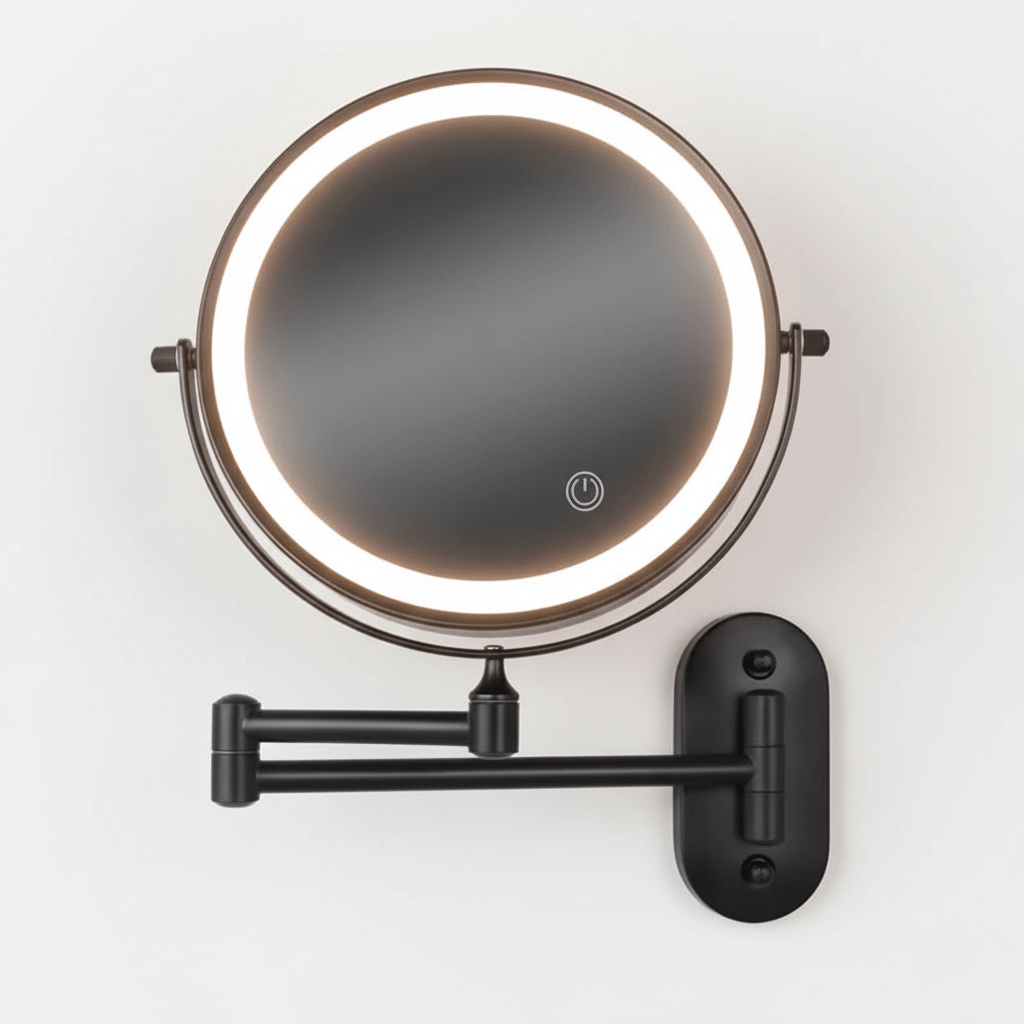 LED Wall-Mounted Magnifying Mirror | Adjustable Brightness | Rechargeable