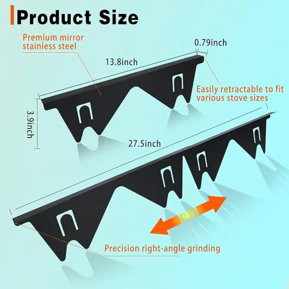 Adjustable Stainless Steel Cover for Stove Gap – Fits Most Kitchens