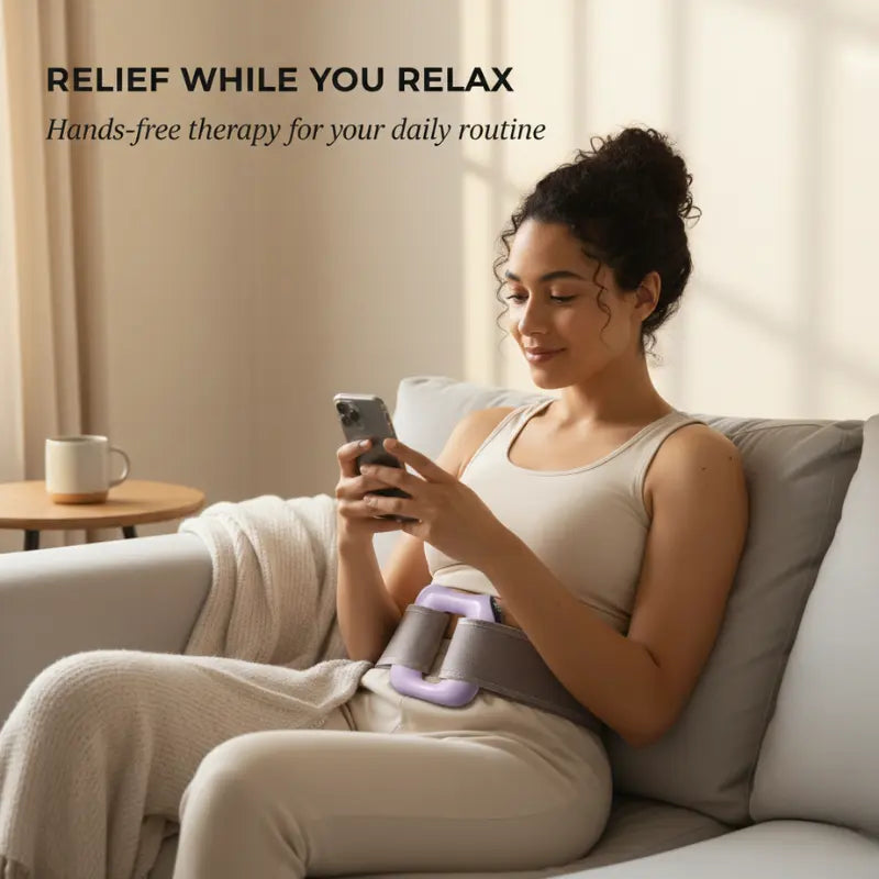 Hands-Free Massage Belt with Heat and Vibration Function