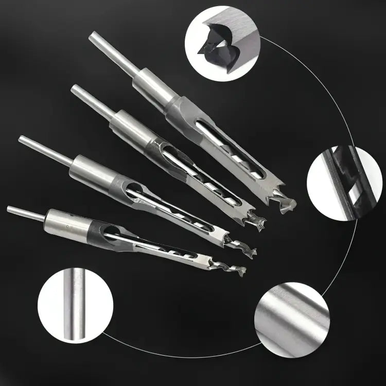 4-Piece Wood Square Tenon Drill Bit Set