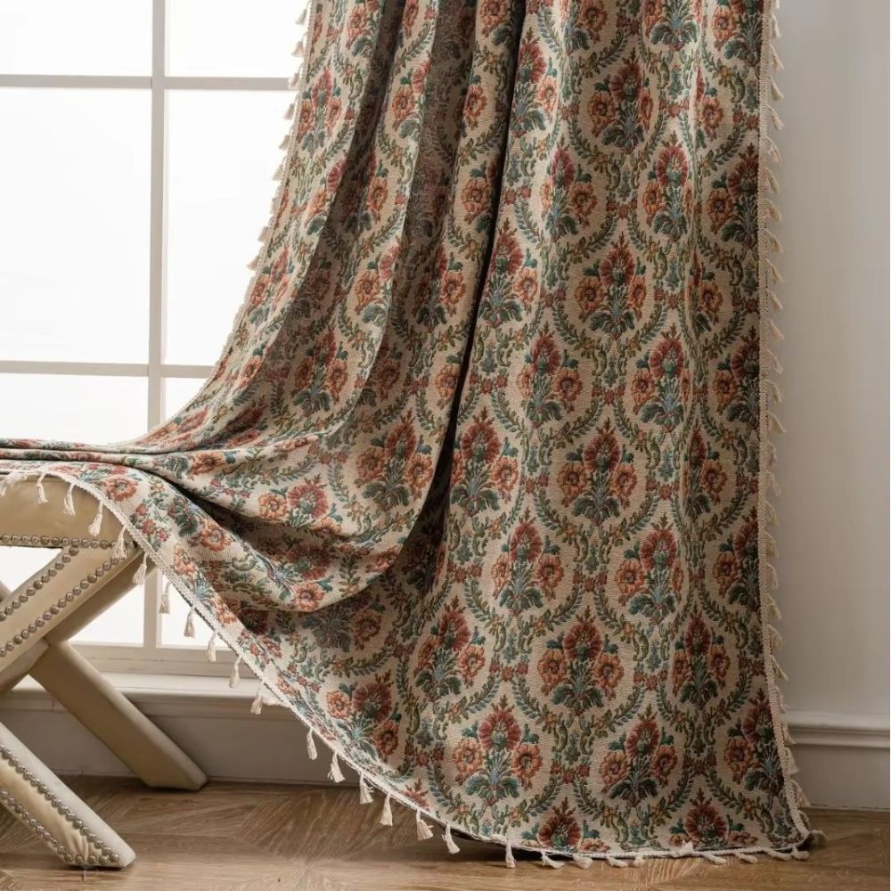 Charming Floral Tassel Curtain Panels for Inviting Spaces