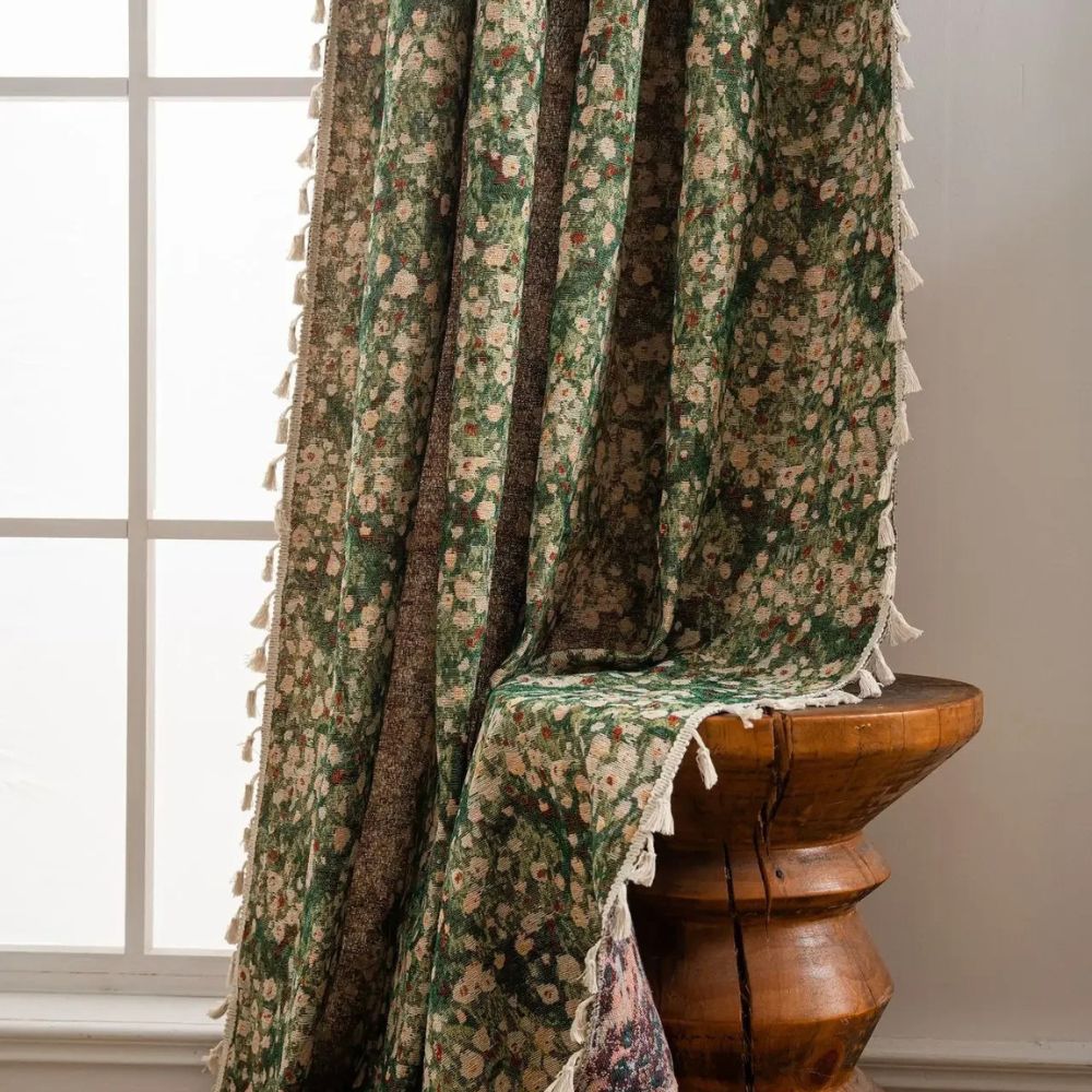 Charming Floral Tassel Curtain Panels for Inviting Spaces