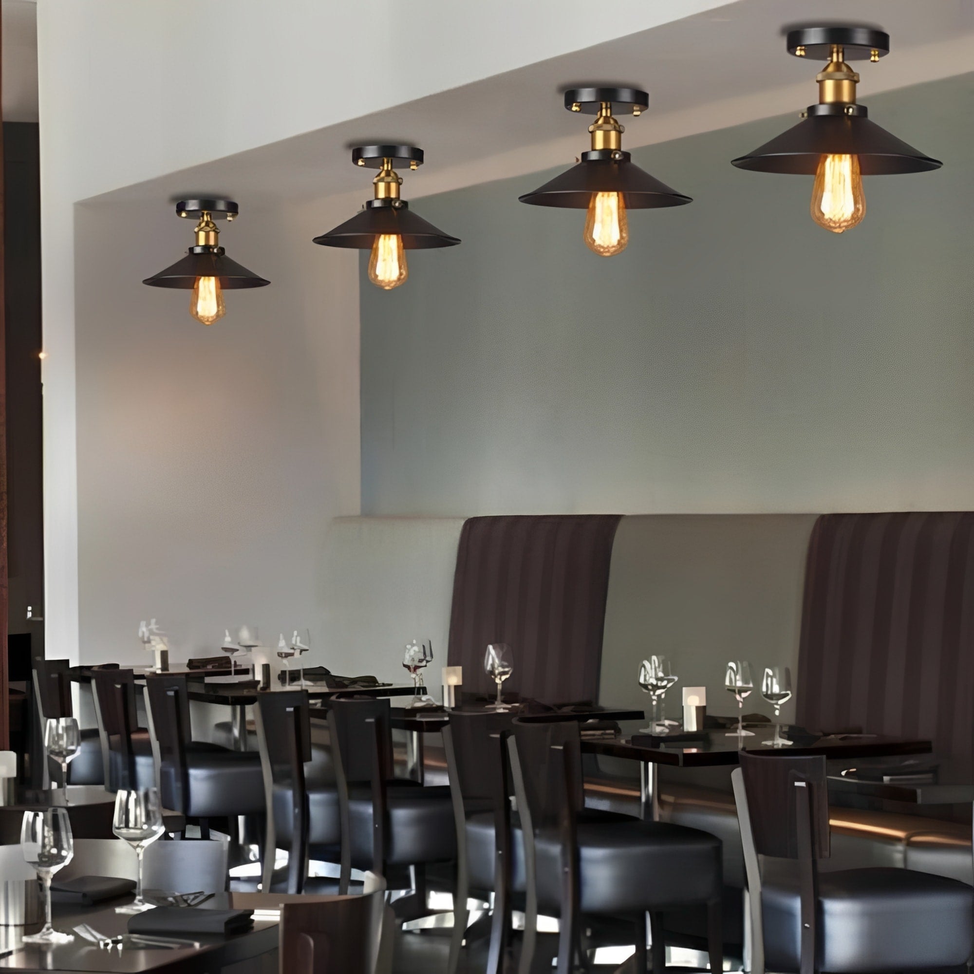 Industrial-Style Bronze Pendant Light for Home and Café