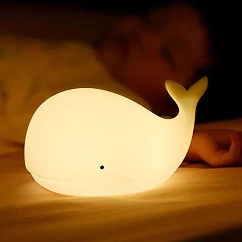 Whale Shaped Night Light for Kids – Touch Control, Color Changing LED, USB